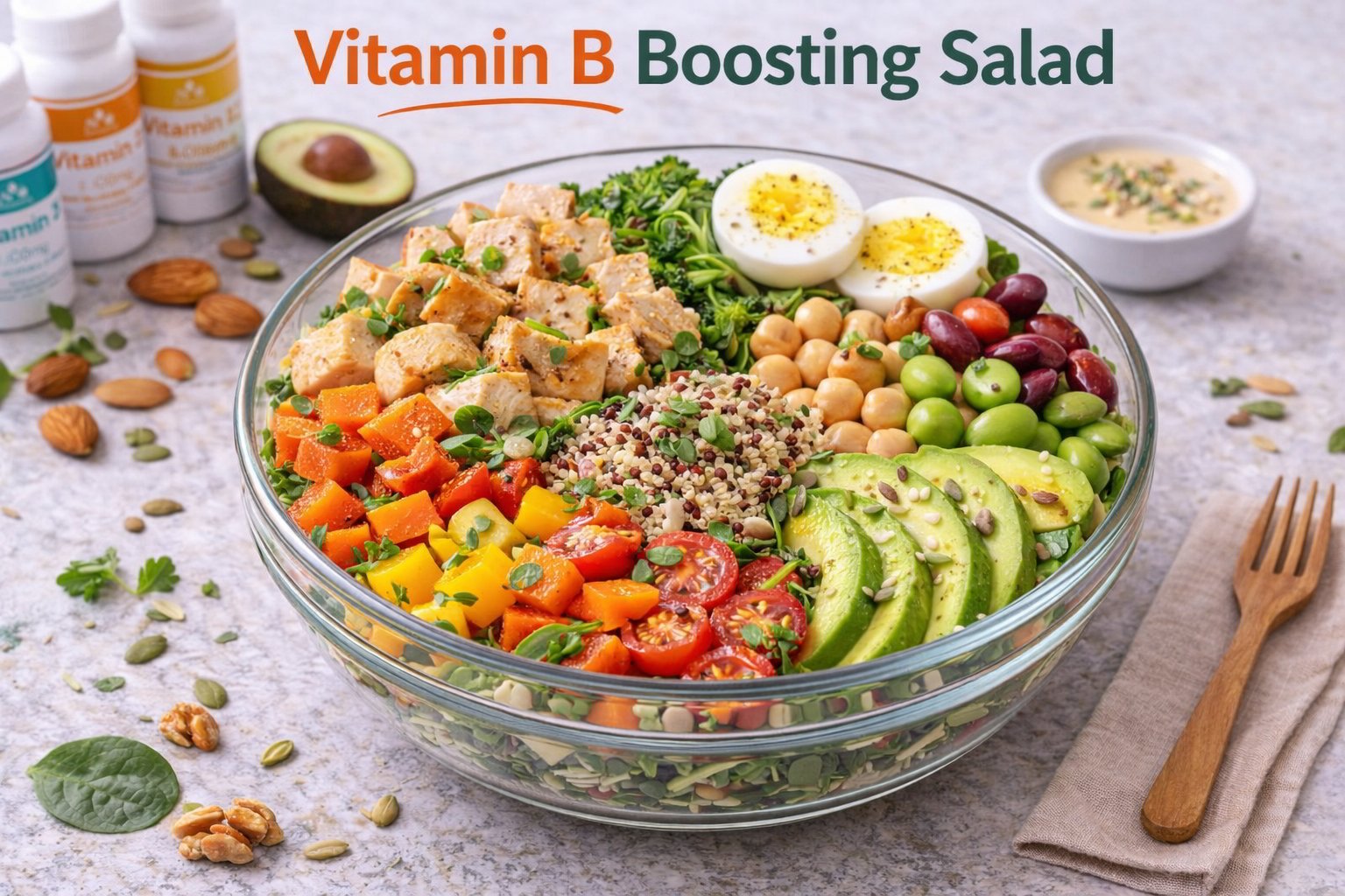 Vitamin B Boosting Salad healthy nutrition salad