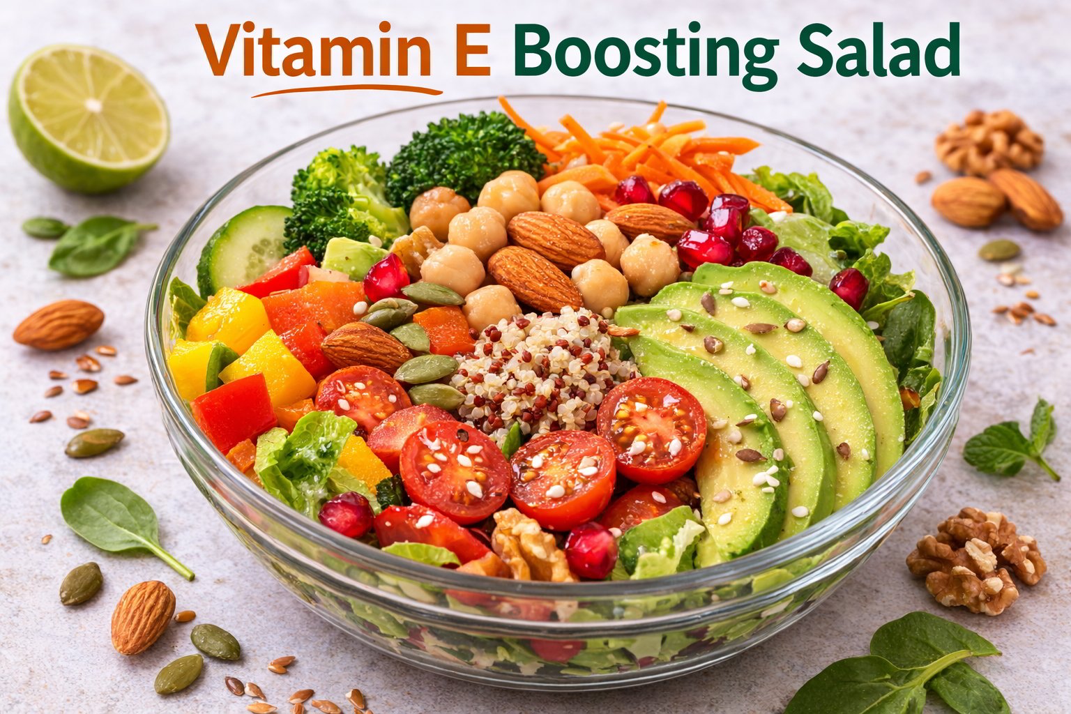 Vitamin E Boosting Salad healthy skin nutrition salad