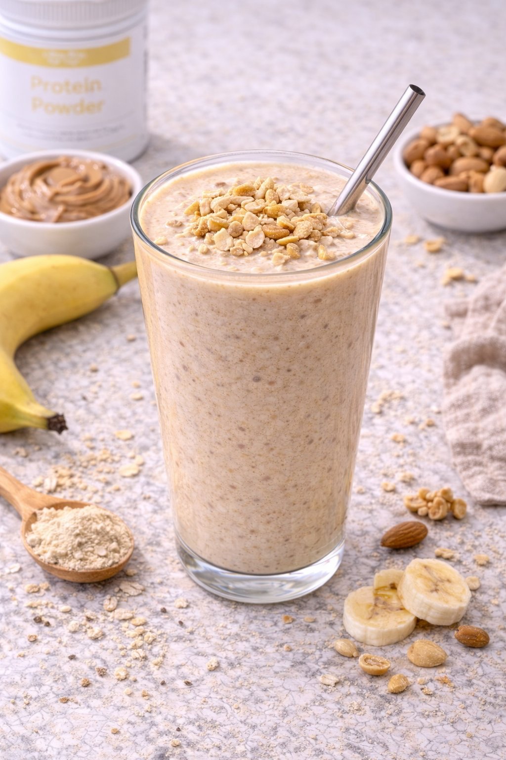 Banana Peanut Shake healthy protein energy drink
