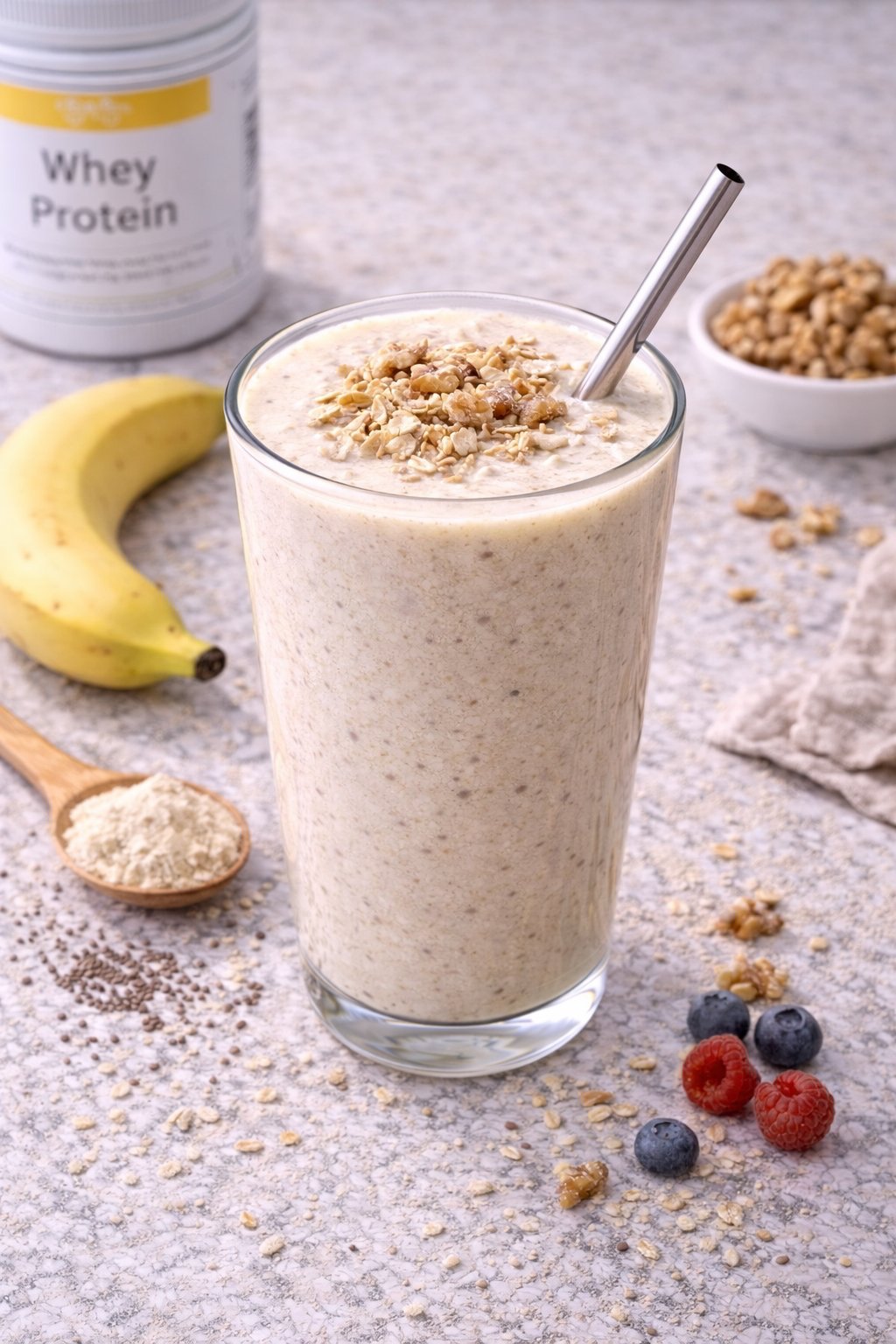 Banana Whey Shake high protein energy drink