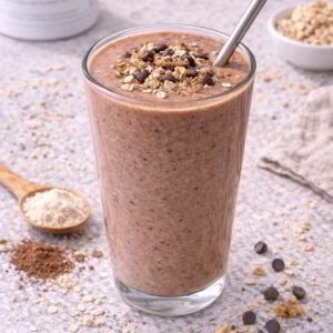 Chocolate Oats Protein Shake healthy chocolate energy drink