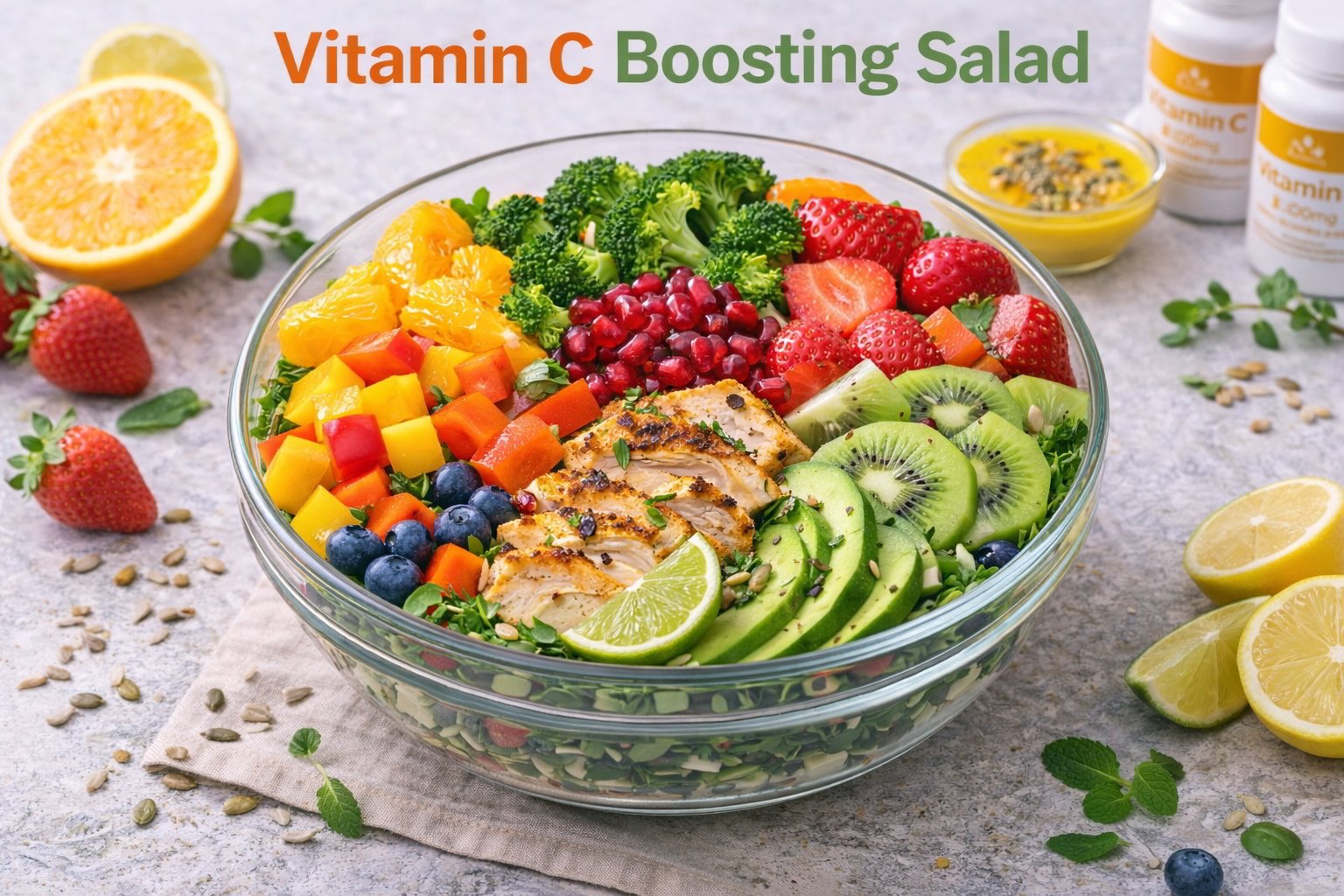 Vitamin C Boosting Salad healthy immunity nutrition salad