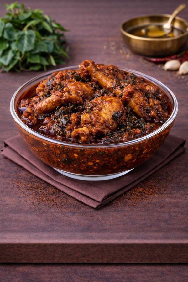 Authentic Gongura Chicken with Bone Pickle